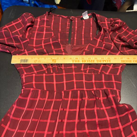 NWT B Darlin Dress Sz 9/10 Plaid Long Sleeve Lined Fit Flare Mini Holiday Party - Picture 5 of 8